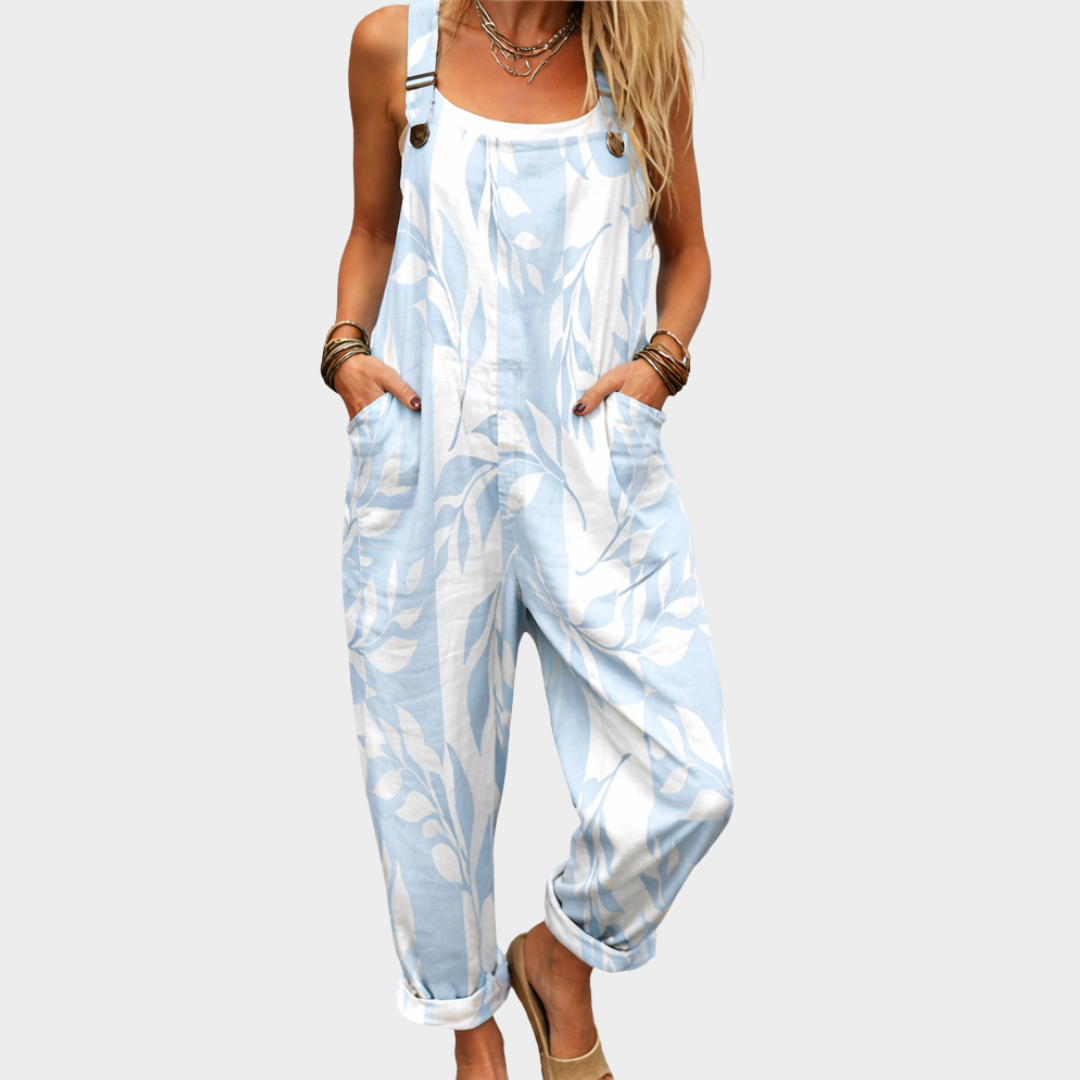 Naomi | Azure Leaf Print with a Light Look