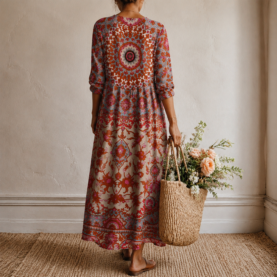 Verena™ | Boho Maxi Dress with Oriental Mandala Print