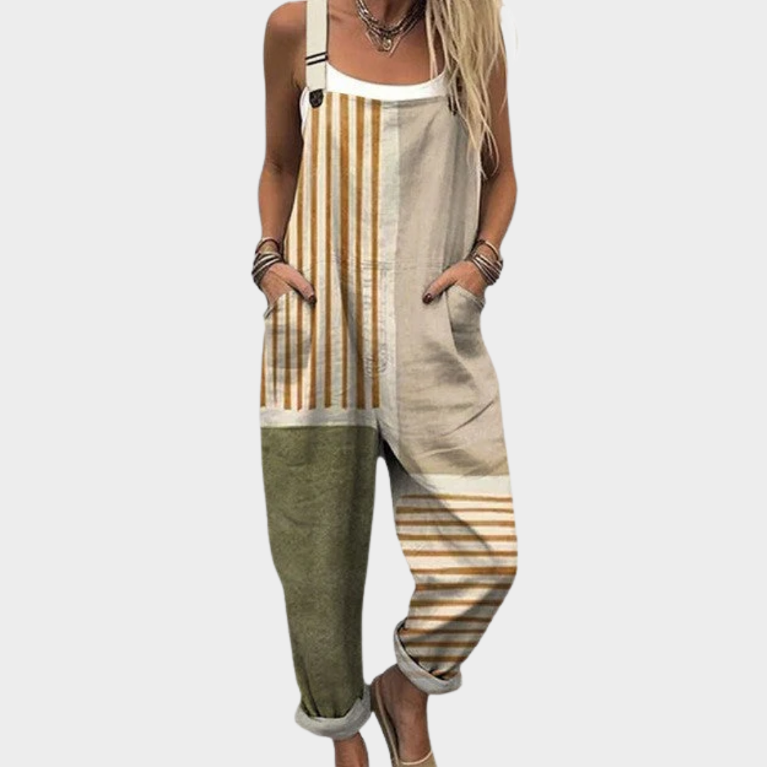 Juliette | Bright &amp; Refined Natural Stripe Jumpsuit