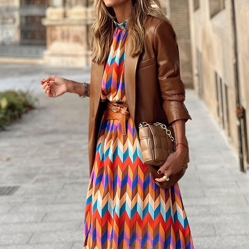 Cassandra - Vibrant Geometric Dress