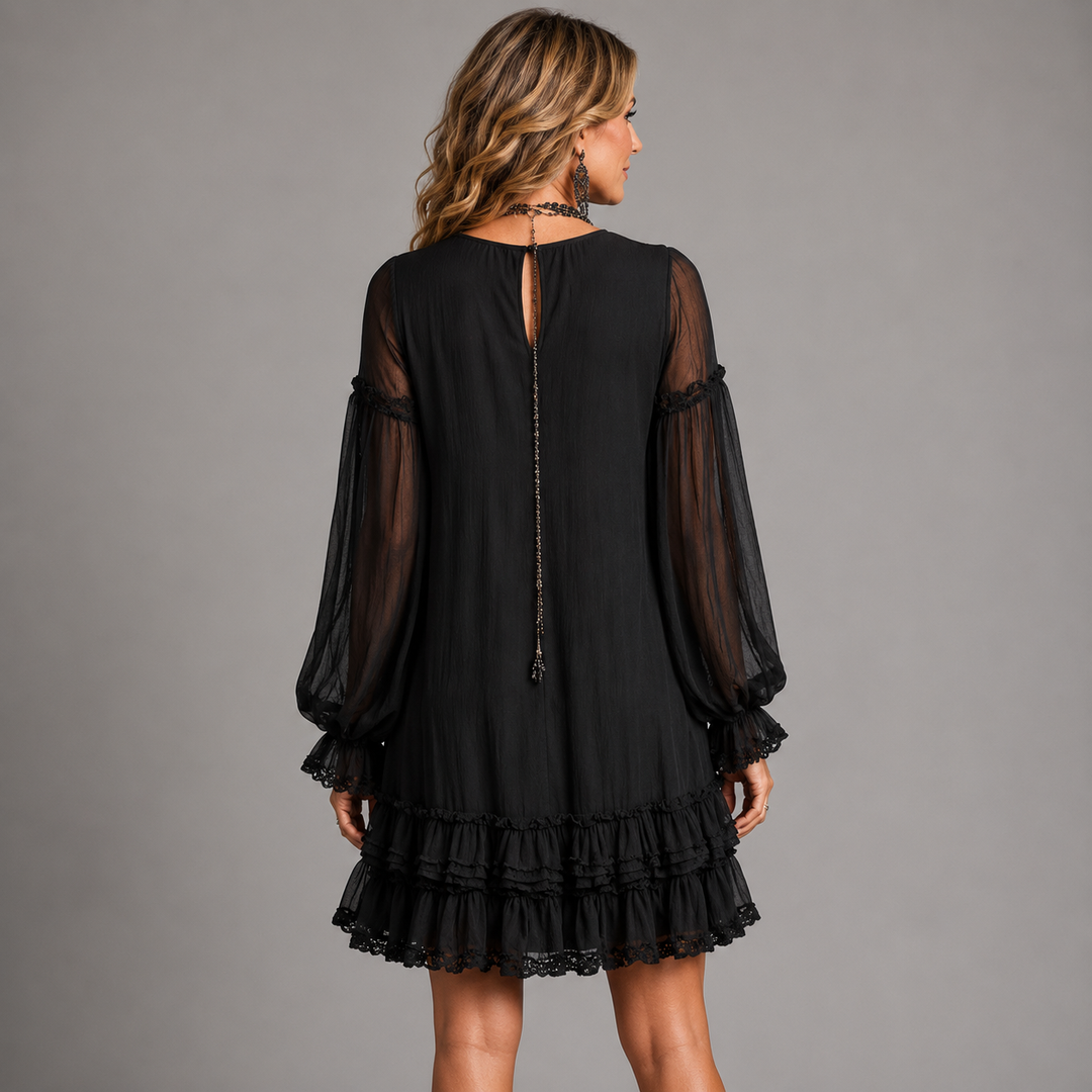 Oriella | Ruffle-Trim A-Line Mini Dress