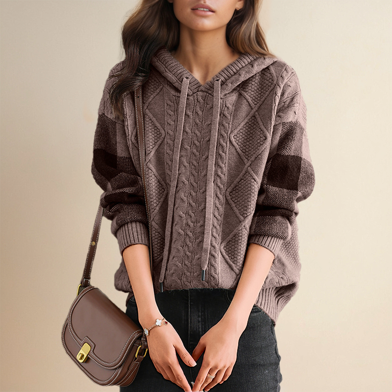 Emily | Cable Knit Hoodie