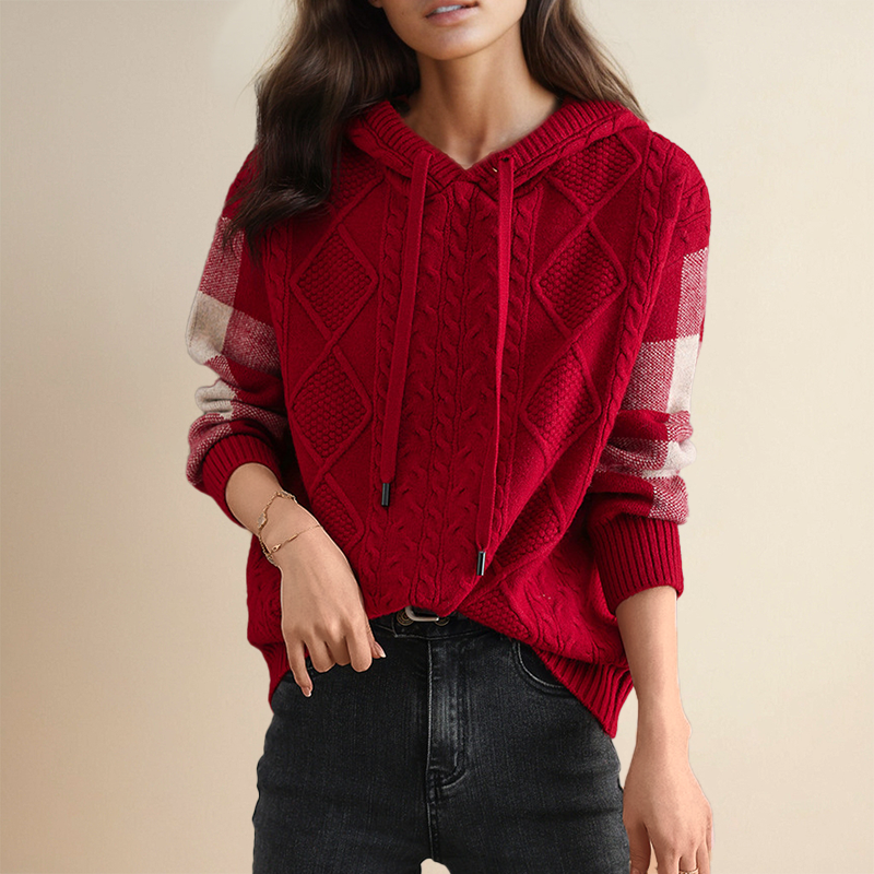 Emily | Cable Knit Hoodie