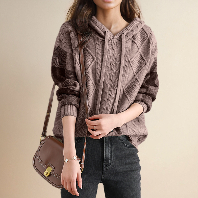 Emily | Cable Knit Hoodie