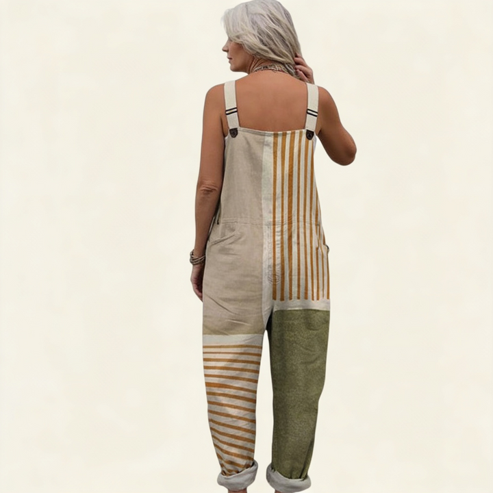 Juliette | Bright &amp; Refined Natural Stripe Jumpsuit
