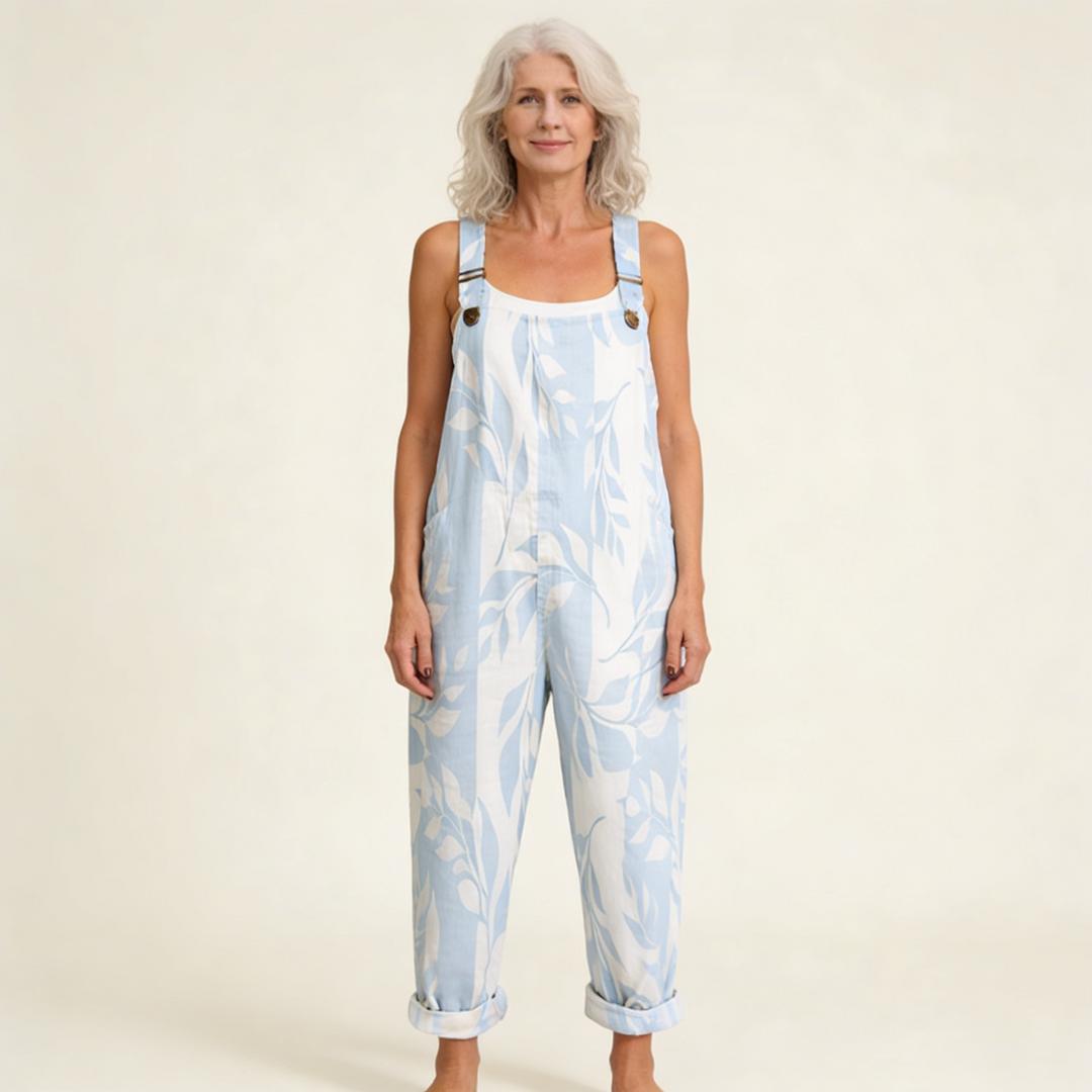 Naomi | Azure Leaf Print with a Light Look
