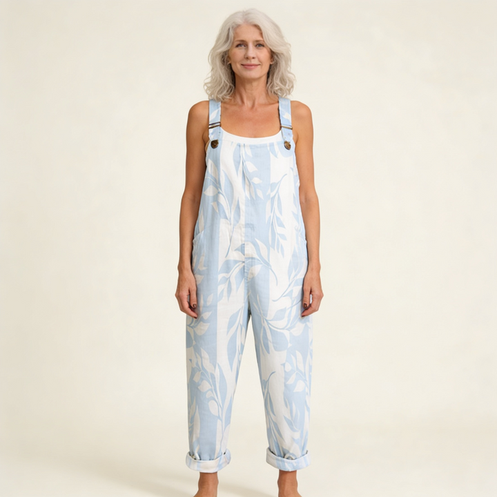 Naomi | Azure Leaf Print with a Light Look