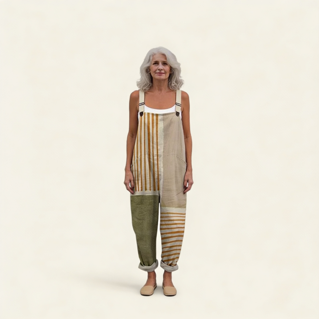 Juliette | Bright &amp; Refined Natural Stripe Jumpsuit