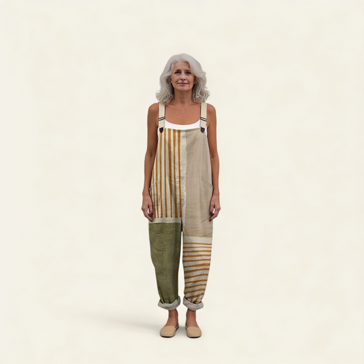 Juliette | Bright &amp; Refined Natural Stripe Jumpsuit