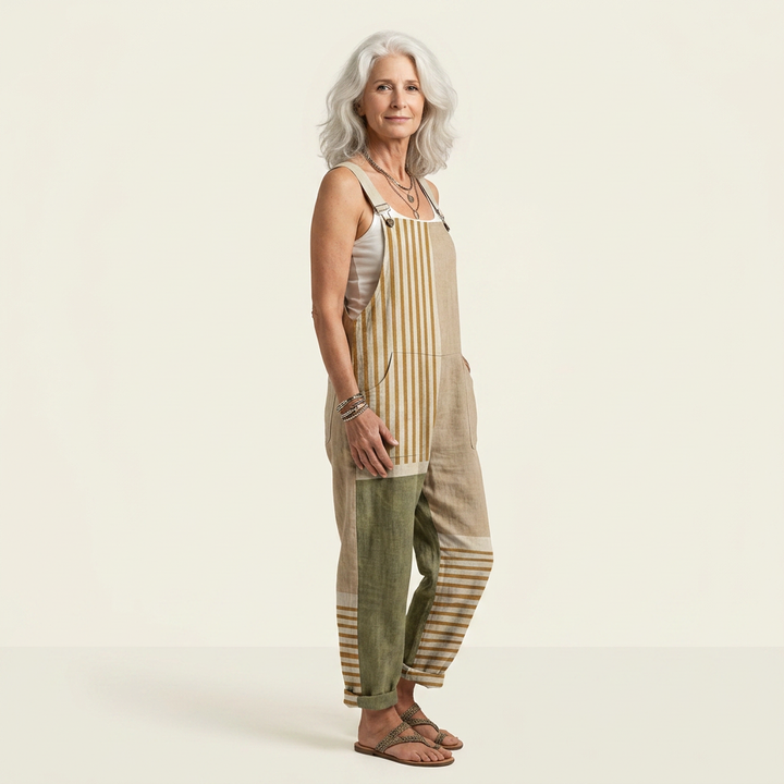Juliette | Bright &amp; Refined Natural Stripe Jumpsuit